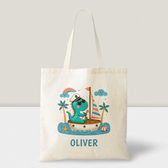 Bolsa Tote Capitão de veleiro náutico Trex fofo (Criador carregado)