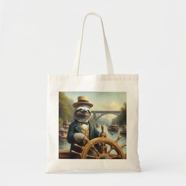 Bolsa Tote Capitão do Riverboat Sloth (Frente)