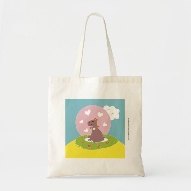 Bolsa Tote Capivara Apaixonada (Frente)