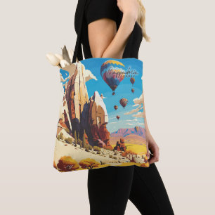 Bolsa Tote Cappadocia Turkey Vintage Art Viagem