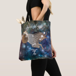 Bolsa Tote Capricórnio Zodiac - Sinal Cósmico Monograma Nome