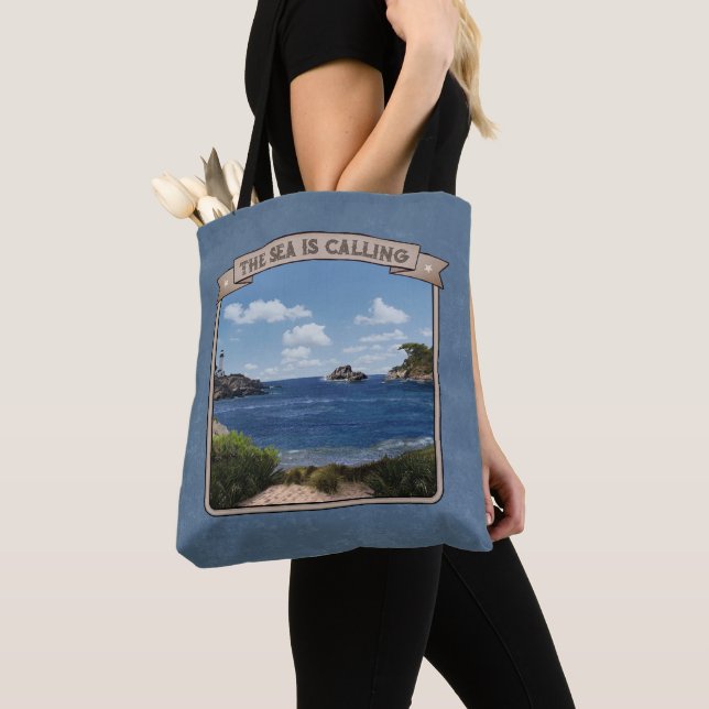 Bolsa Tote Captura de mar (personalizável) (Close Up)