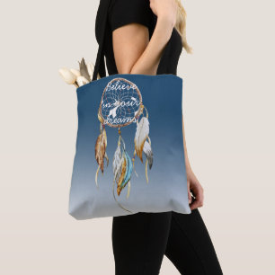 Bolsa Tote Capturador de Sonhos de Ombre Azul-marinho