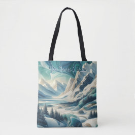 Bolsa Tote Capturar a cena de inverno da arte e cristais de n