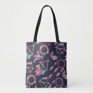 Bolsa Tote Capturas de sonhos: padrão perfeito de vintage.