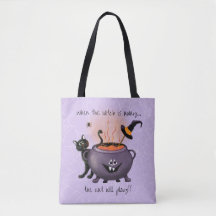 Capuldron Purple Halloween de Black Cat & Witch