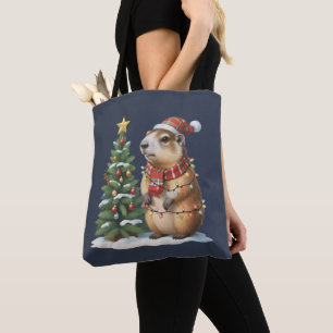 Bolsa Tote Capybara Natal Cappy Amante de Animais Natal