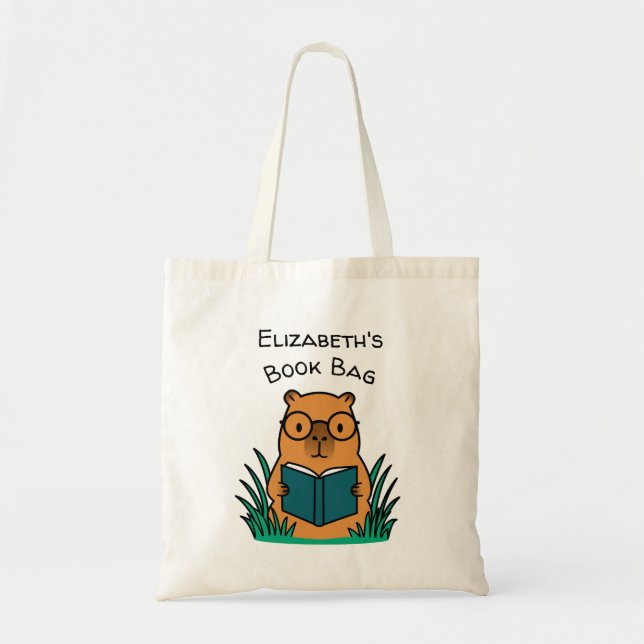 Bolsa Tote Capybara Reading Book (Frente)