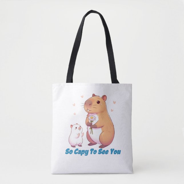 Bolsa Tote Capybara, Tão Capaz De Te Ver (Frente)