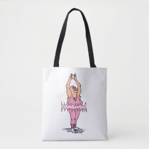 Bolsa Tote Cara de Balé Rosa Engraçado
