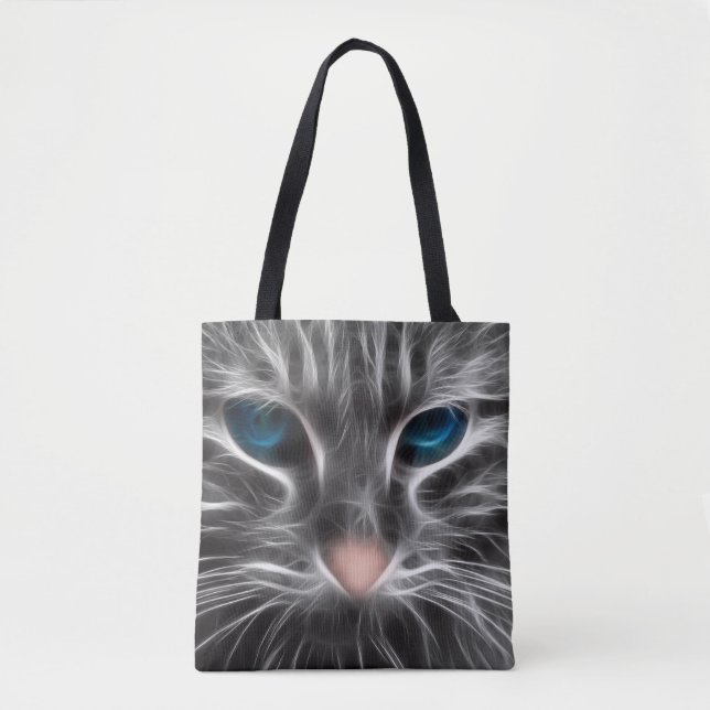 Bolsa Tote Cara de Gato Azul Incrível (Frente)