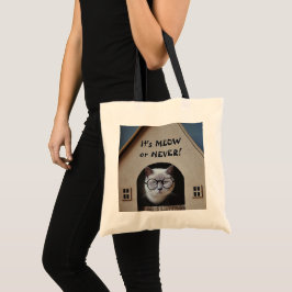 Bolsa Tote Cara de Gato Fofa Gatinho Divertido Adorável Pets
