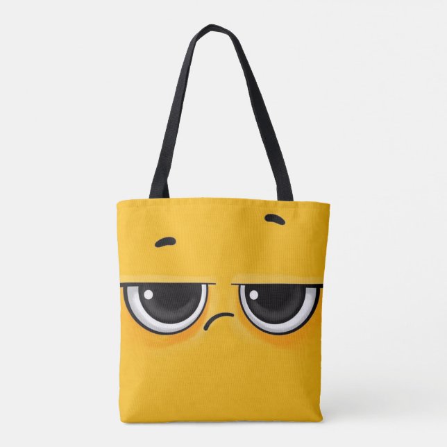 Bolsa Tote Cara de mal-estar amarelo (Verso)