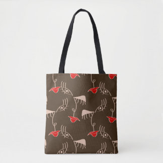 Bolsa Tote Cara de mulher de uma linha: padrão de abstrato.
