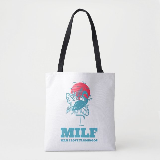Bolsa Tote Cara, Eu Amo Flamingos (Frente)