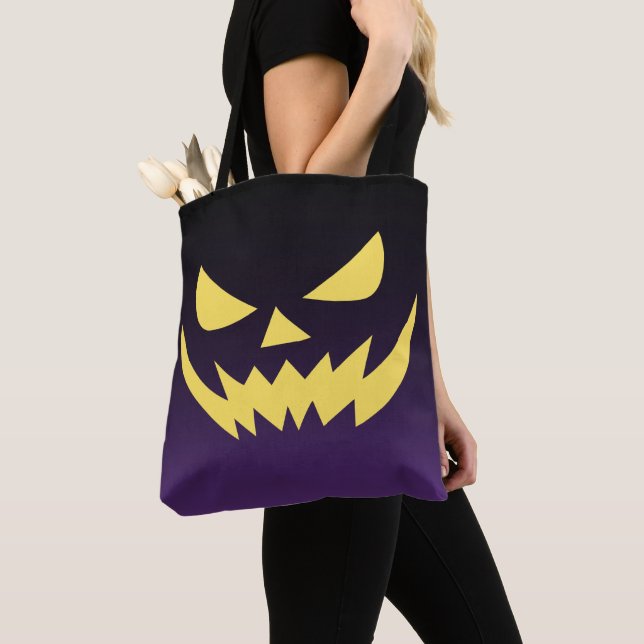 Bolsa Tote Cara Jack-o-lanterno (Close Up)
