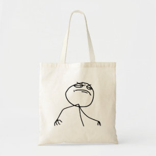 Bolsa Tote Cara Meme da raiva do sim de F