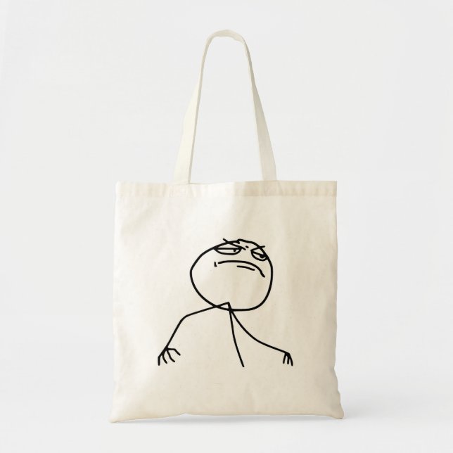 Bolsa Tote Cara Meme da raiva do sim de F (Frente)