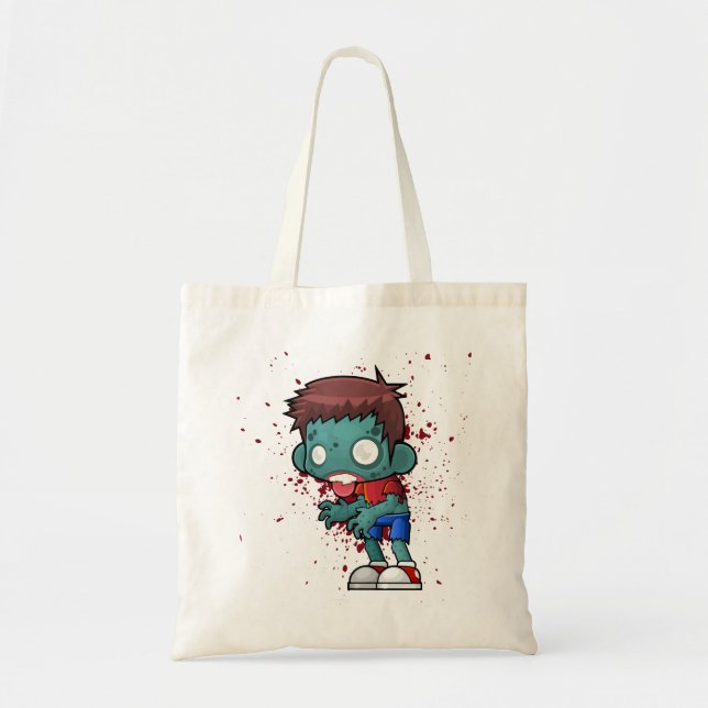Bolsa Tote Cara Zombie legal com Splatter Sanguíneo (Frente)