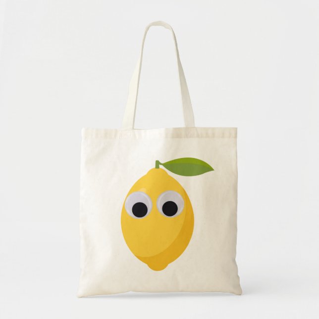 Bolsa Tote Caractere Lemon, fruta doce com olhos malvados (Frente)