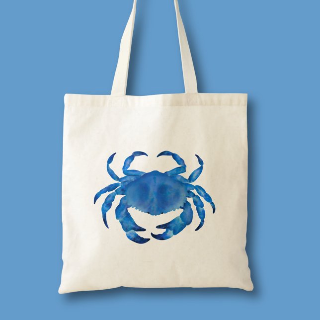 Bolsa Tote Caranguejo azul da costa (Blue crab tote bag)