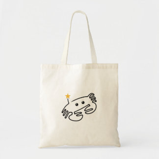 Bolsa Tote Caranguejo Fofo Arte de Linha Única com Coração Ve