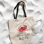 Bolsa Tote Caranguejo/Frutos Do Mar| Parte afetada marisco<br><div class="desc">O caranguejo vermelho personalizado tem o dom de oferecer presentes para seu próximo evento Caranguejo Boil ou frutos do mar.  Apresenta uma ilustração com a cor d'água de um caranguejo vermelho. Ao redor disso,  há pontos para suas informações de evento exclusivas.</div>