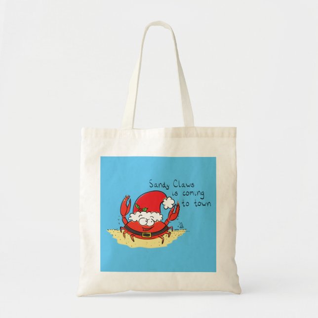 Bolsa Tote Caranguejo Natal Tropical Engraçado (Frente)