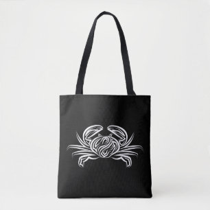 Bolsa Tote Caranguejo Tribal Negro e Branco