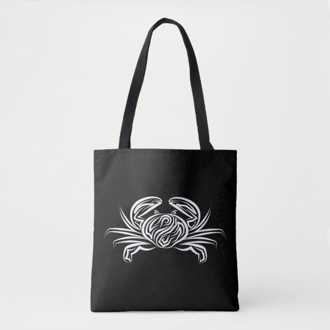 Bolsa Tote Caranguejo Tribal Negro e Branco (Frente)