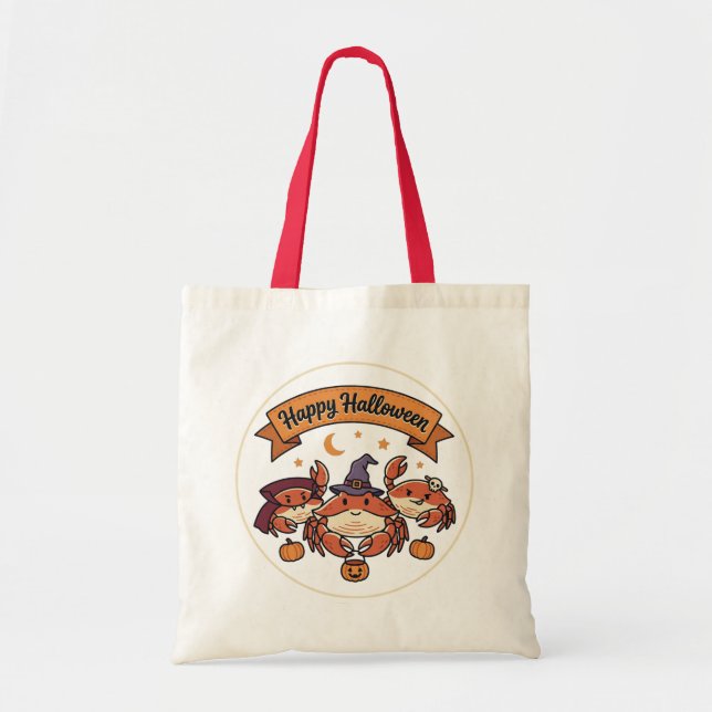 Bolsa Tote Caranguejos Feliz Halloween (Frente)