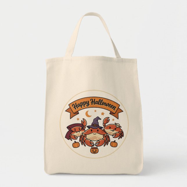 Bolsa Tote Caranguejos Feliz Halloween (Frente)