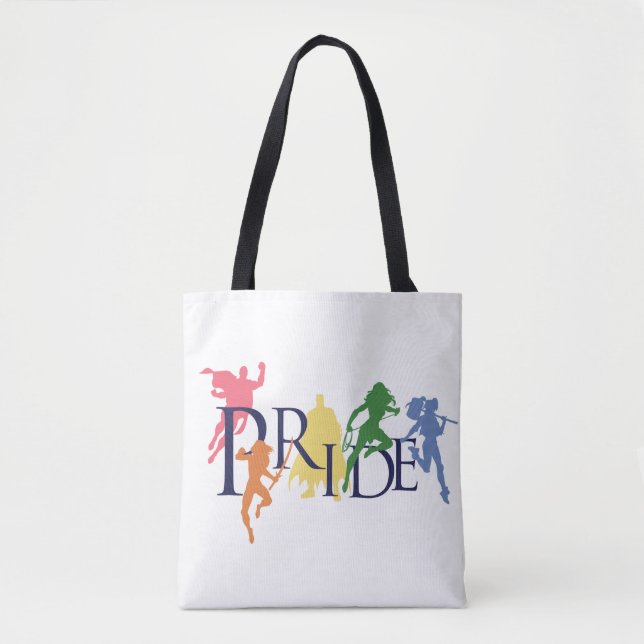 Bolsa Tote Caráter do Orgulho da Liga da Justiça Silhouettes (Frente)