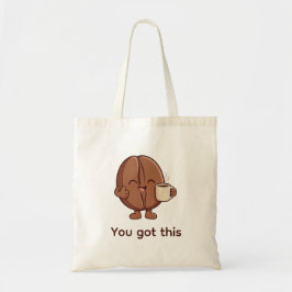 Bolsa Tote Caráter Personalizado Você Conseguiu Grão de Café