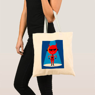 Bolsa Tote Caráter super-herói do diabo Vermelho e Azul negro