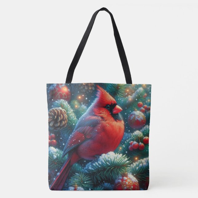 Bolsa Tote Cardeal de Natal/Inverno (Frente)