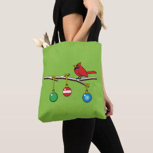 Bolsa Tote Cardeal Vermelho no Ramal da Bare de Natal