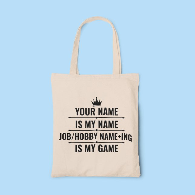 Bolsa Tote Cargo Engraçado Personalizado e Nome do Hobby (Criador carregado)