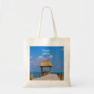 Bolsa Tote Caribe azul do oceano da praia tropical do