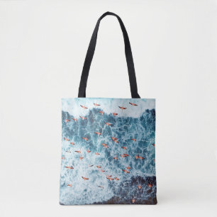 Bolsa Tote Caribe Flamingos: Cena de Voo da Natureza