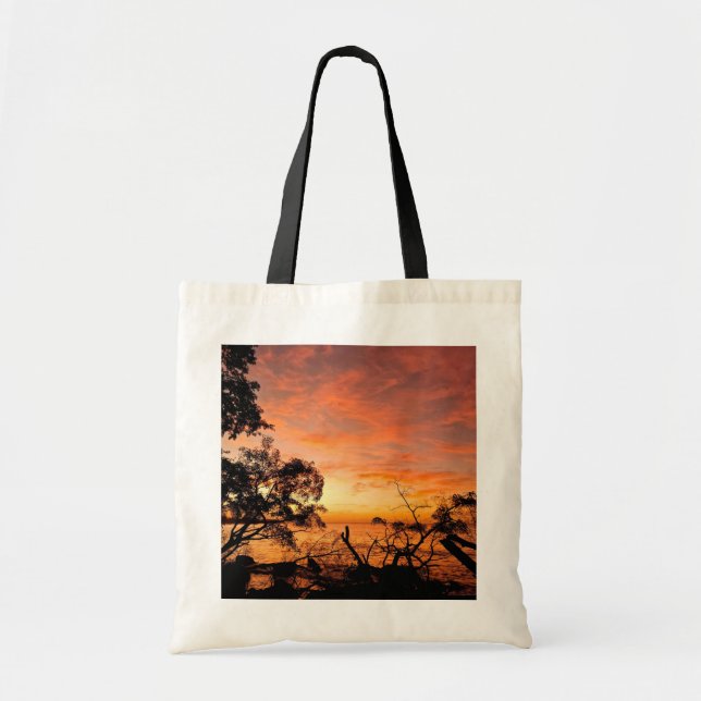 Bolsa Tote Caribe Saco de Tota Sunset Brilhante Brilhante (Frente)