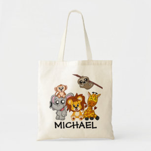 Bolsa Tote Caricatura de Animais da Selva Caçada Floresta Tr