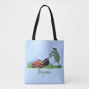 Bolsa Tote Caricatura de sapo verde engraçada