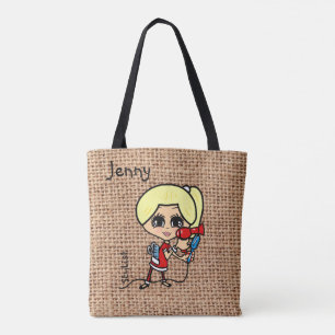 Bolsa Tote Caricatura loira personalizada de cabelos