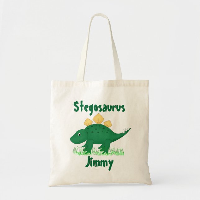 Bolsa Tote Caricatura Verde Dinossauro Tote Bag (Frente)