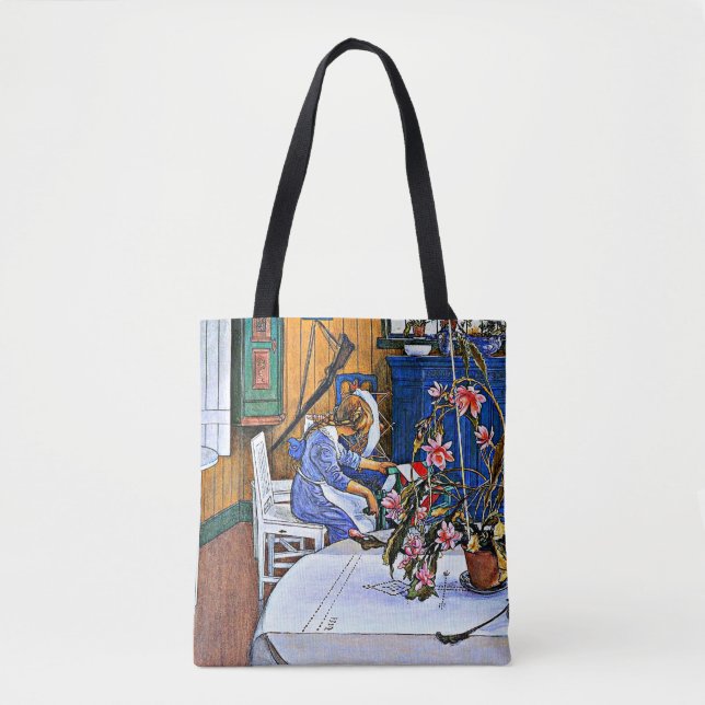Bolsa Tote Carl Larsson, Interior com um Cacto,  (Frente)