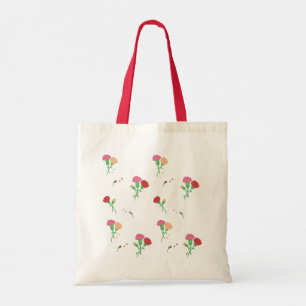 Bolsa Tote Carnation Floral Pattern Tote Bag