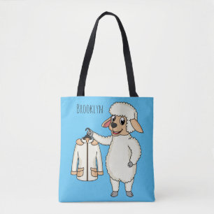Bolsa Tote Carneiro bonito com cartografia de jaqueta