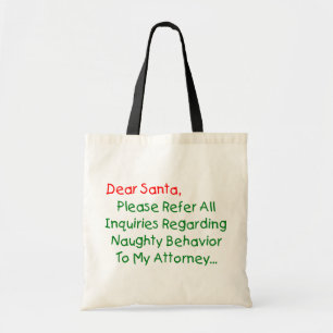 Bolsa Tote Caro Papai noel Advogado - letra engraçada do