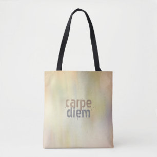 Bolsa Tote carpe diem aspas toto saco pastel aquarela